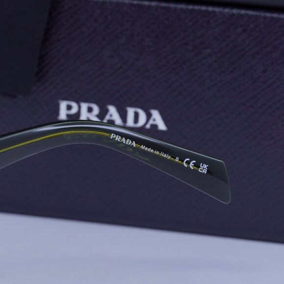 Prada PRB01V 19Z1O1 Cat Eye Eyeglasses - Transparent Bottle Green 54mm - Picture 8 of 9